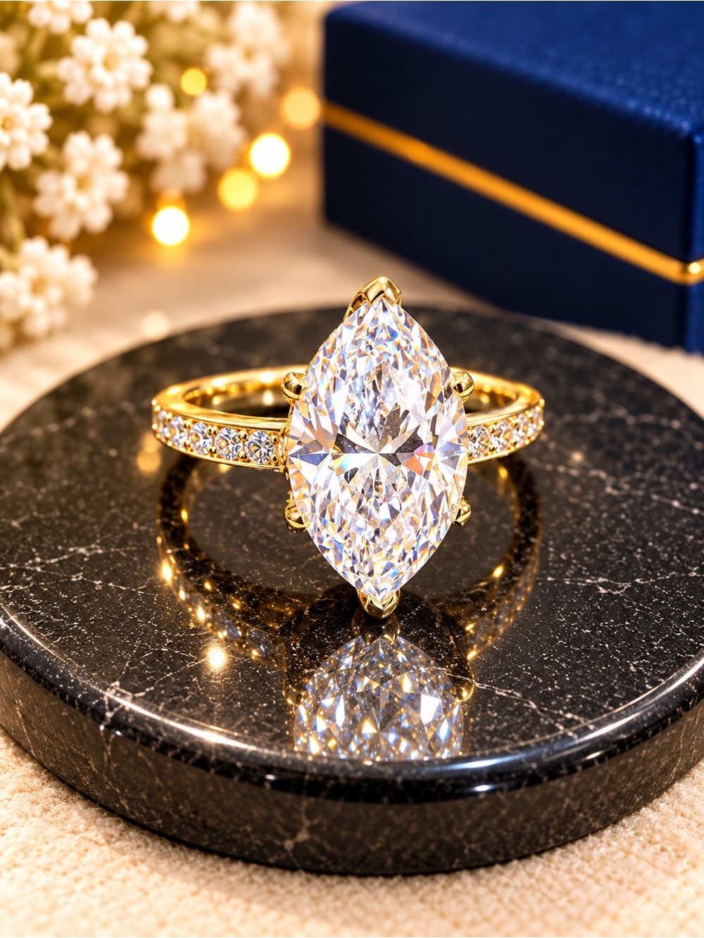 Charles Winston Scintillant Cut White CZ 18K Yellow Gold Over Silver Ring 10